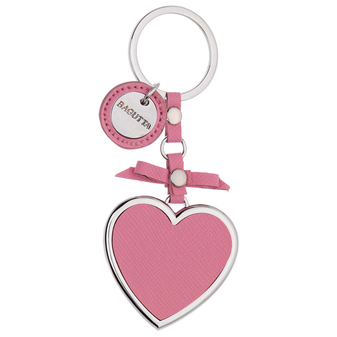 PORTACHIAVI CUORE CON FIOCCO ROSA